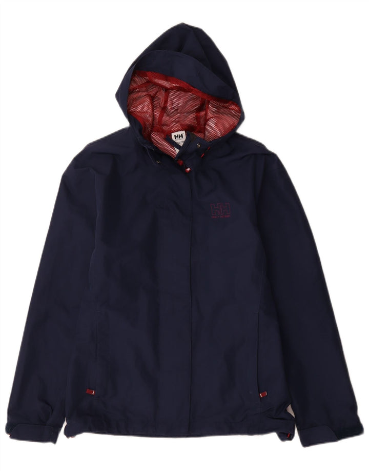 Helly Hansen Damen Regenjacke mit Kapuze UK 14 Medium Marineblau Polyester