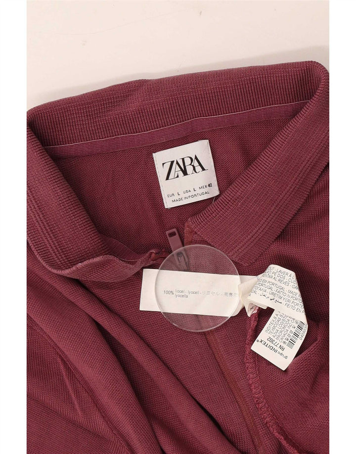 Zara Herren-Poloshirt, großes Burgunderrot, Lyocell