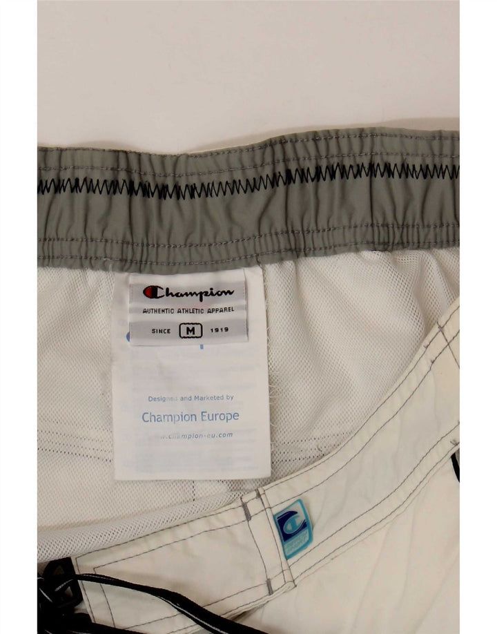 Champion Herren-Badeshorts, Mittelweiß, Colourblock-Polyamid
