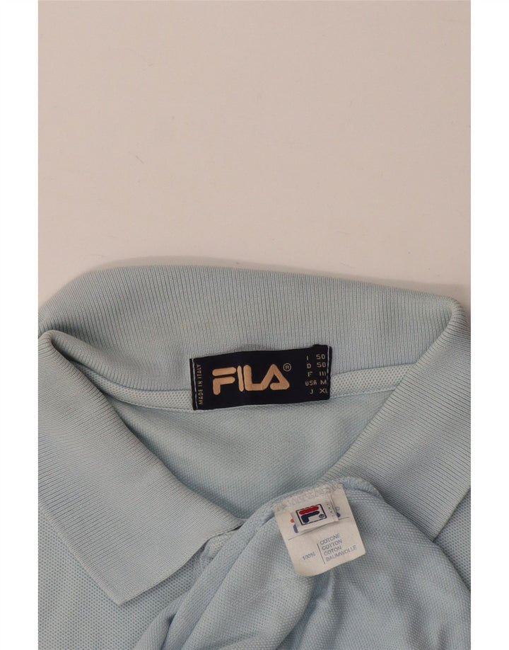 FILA Herren Poloshirt IT 50 mittelblaue Baumwolle
