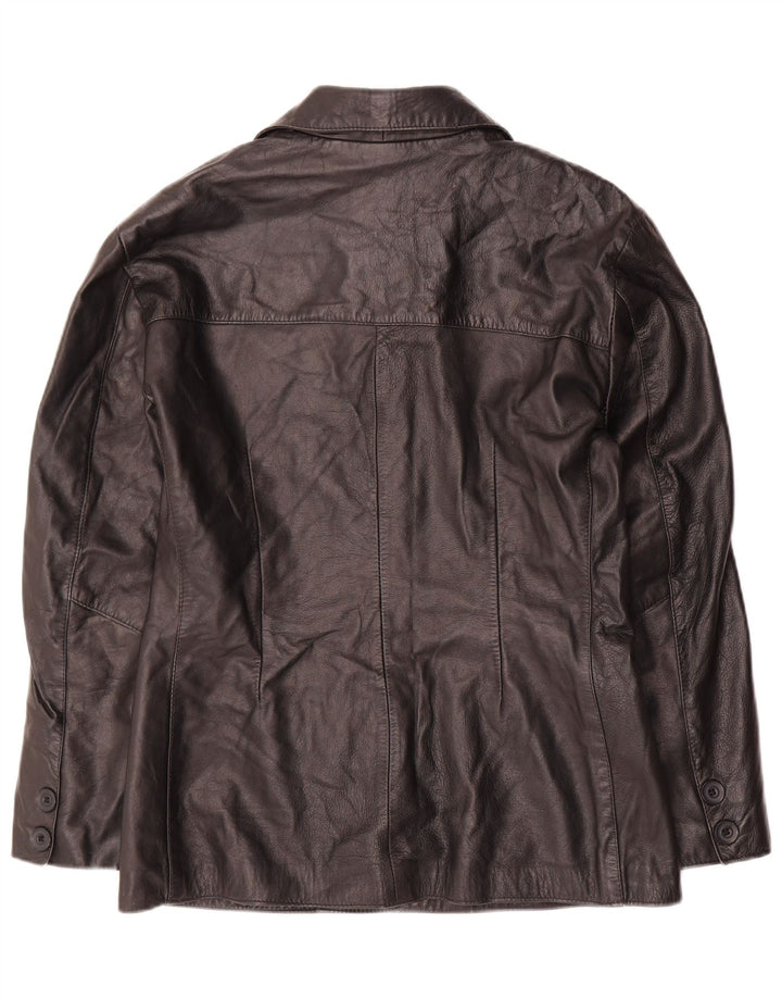 Vintage Damen Lederjacke IT 48 XL Schwarzes Leder