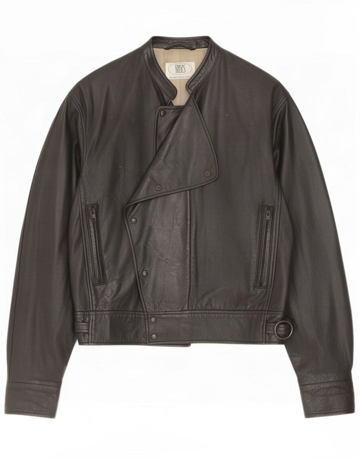 Vintage Herren Leder Bikerjacke UK 48 4XL Schwarz