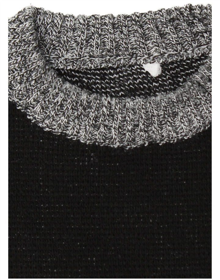 VINTAGE Herren-Pullover mit Rundhalsausschnitt, groß, grau, Farbblock