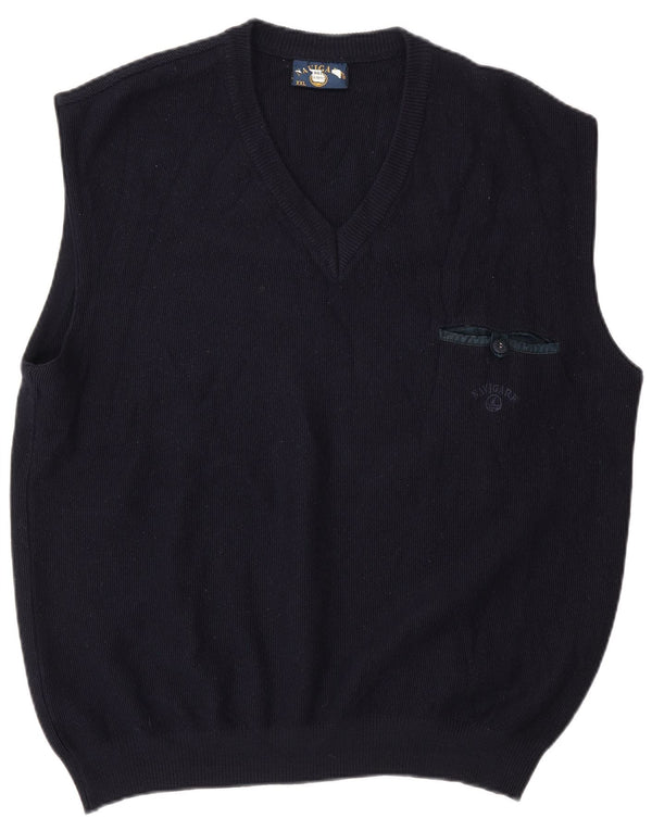Navigare Herren Weste Tank Top 2XL Marineblau Wolle