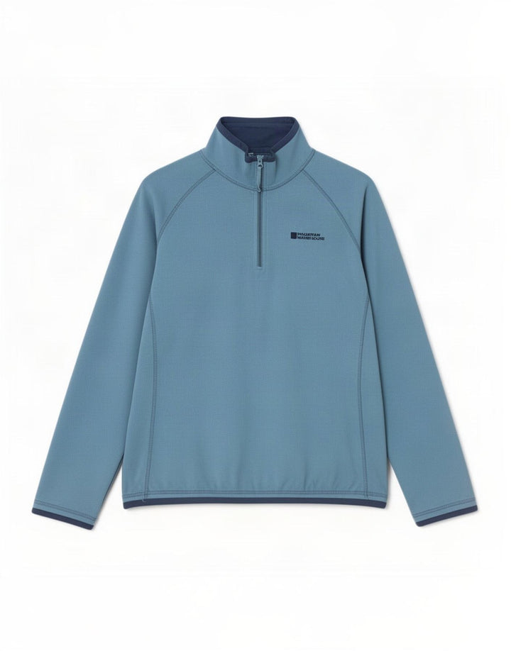 Mountain Warehouse Damen-Fleecepullover mit Reißverschluss am Kragen, UK 16, Größe L, Blau, Polyester