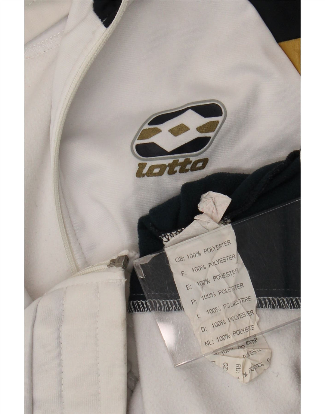 Lotto Herren-Trainingsanzugoberteil mit Grafik, mittelweißes Farbblock-Polyester