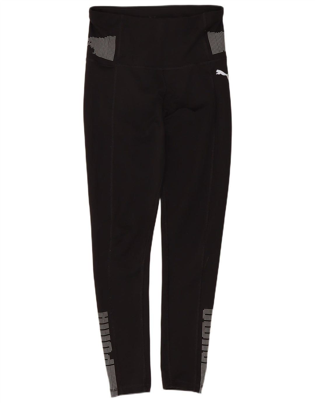 Puma Womens Graphic Leggings UK 6 XS Schwarz gepunktetes Polyester