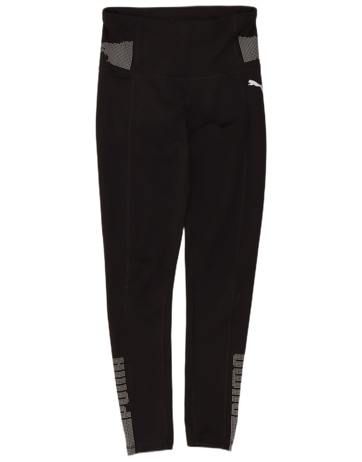 Puma Womens Graphic Leggings UK 6 XS Schwarz gepunktetes Polyester