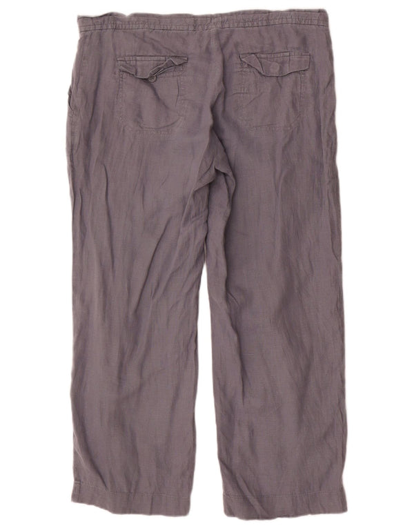 Gap Damen Gerade Freizeithose UK 12 Medium W34 L26 Grau Leinen