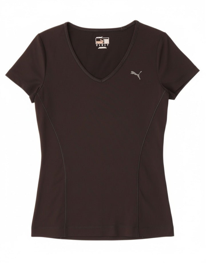 PUMA Womens T-Shirt Top UK 8 Small Black Polyester