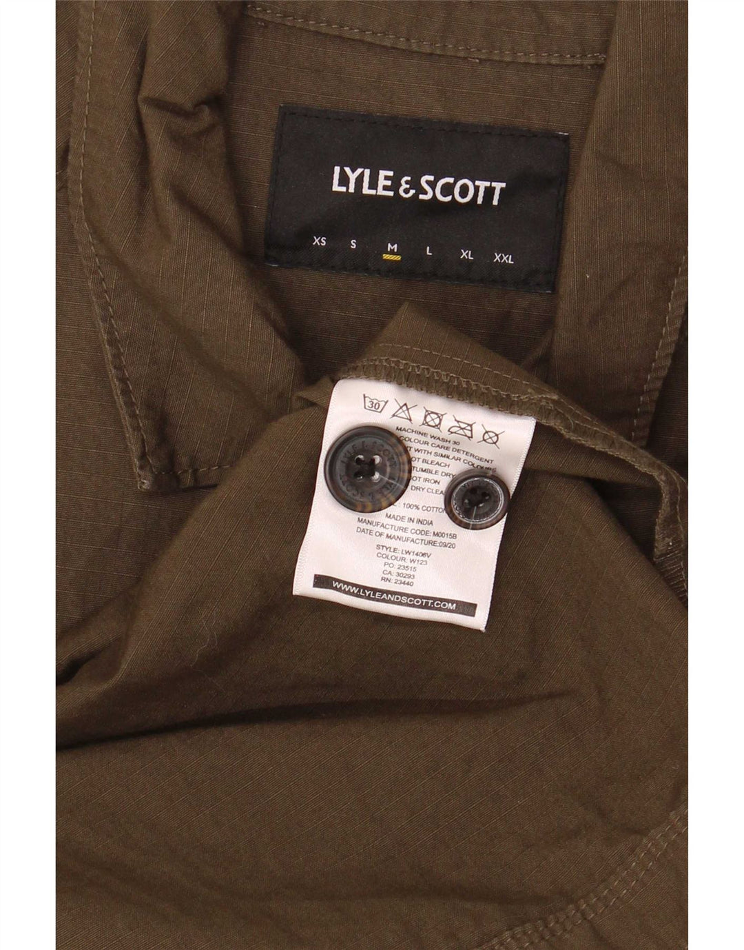 Lyle & Scott Herrenhemd aus mittlerer Khaki-Baumwolle
