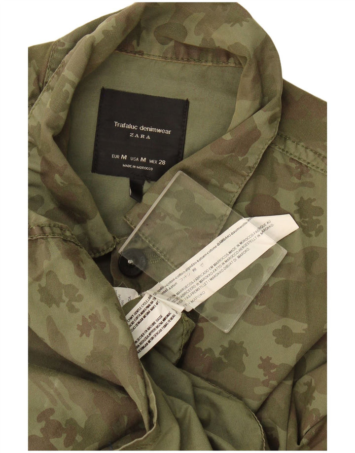 Zara Herren Peanuts Graphic Utility Jacke UK 38 Medium Khaki Camouflage