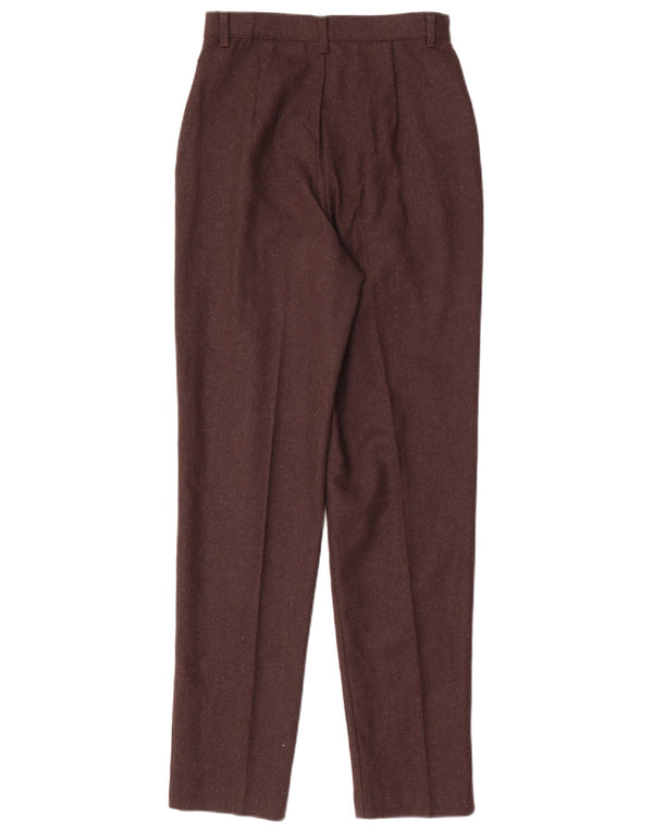 Benetton Damen-Freizeithose mit hoher Taille, Größe 40, Größe S, W24, L30, Braun
