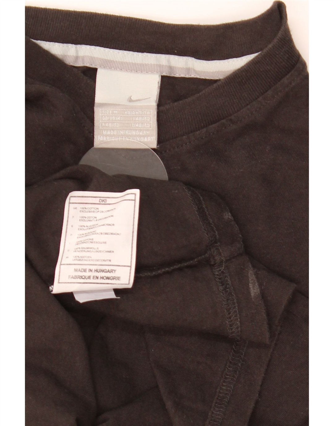 Nike Herren T-Shirt Top UK 39/41 Mittelschwarze Baumwolle