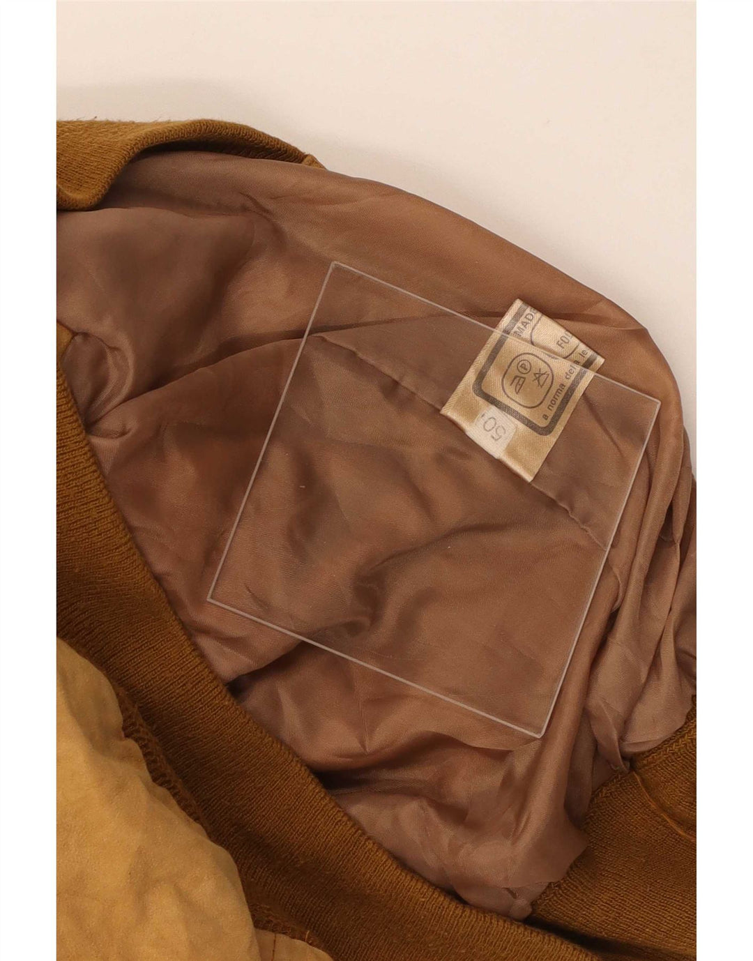 Vintage Herren Wildleder Bomberjacke IT 50 Großes Beige Leder