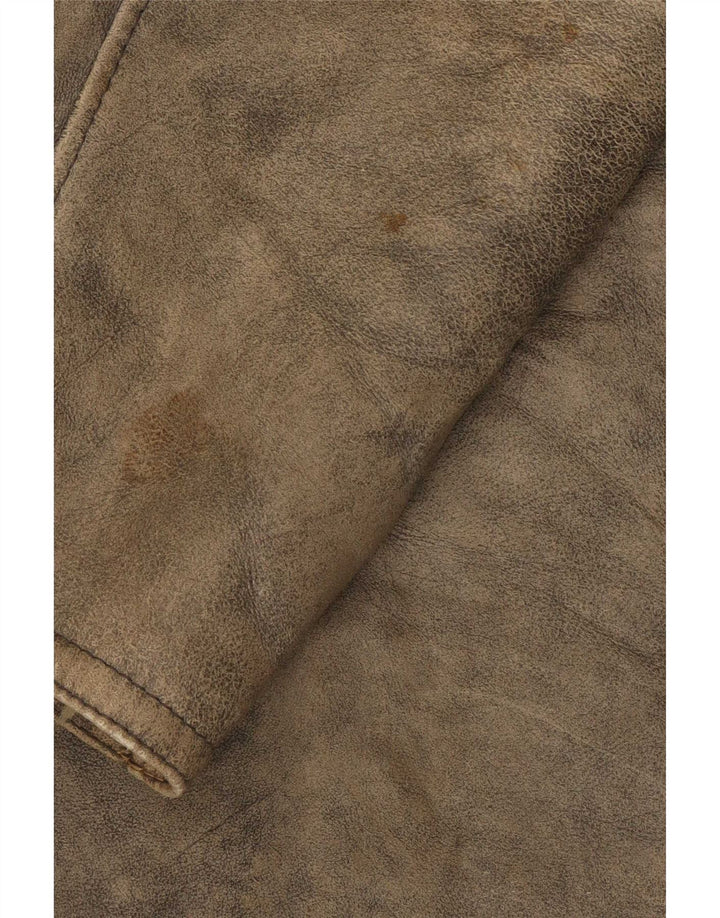 Vintage Damen Shearling Jacke IT 46 Large Grau