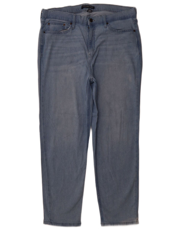 Calvin Klein Damen Crop Slim Jeans US 16 Large W33 L26 Blaue Baumwolle