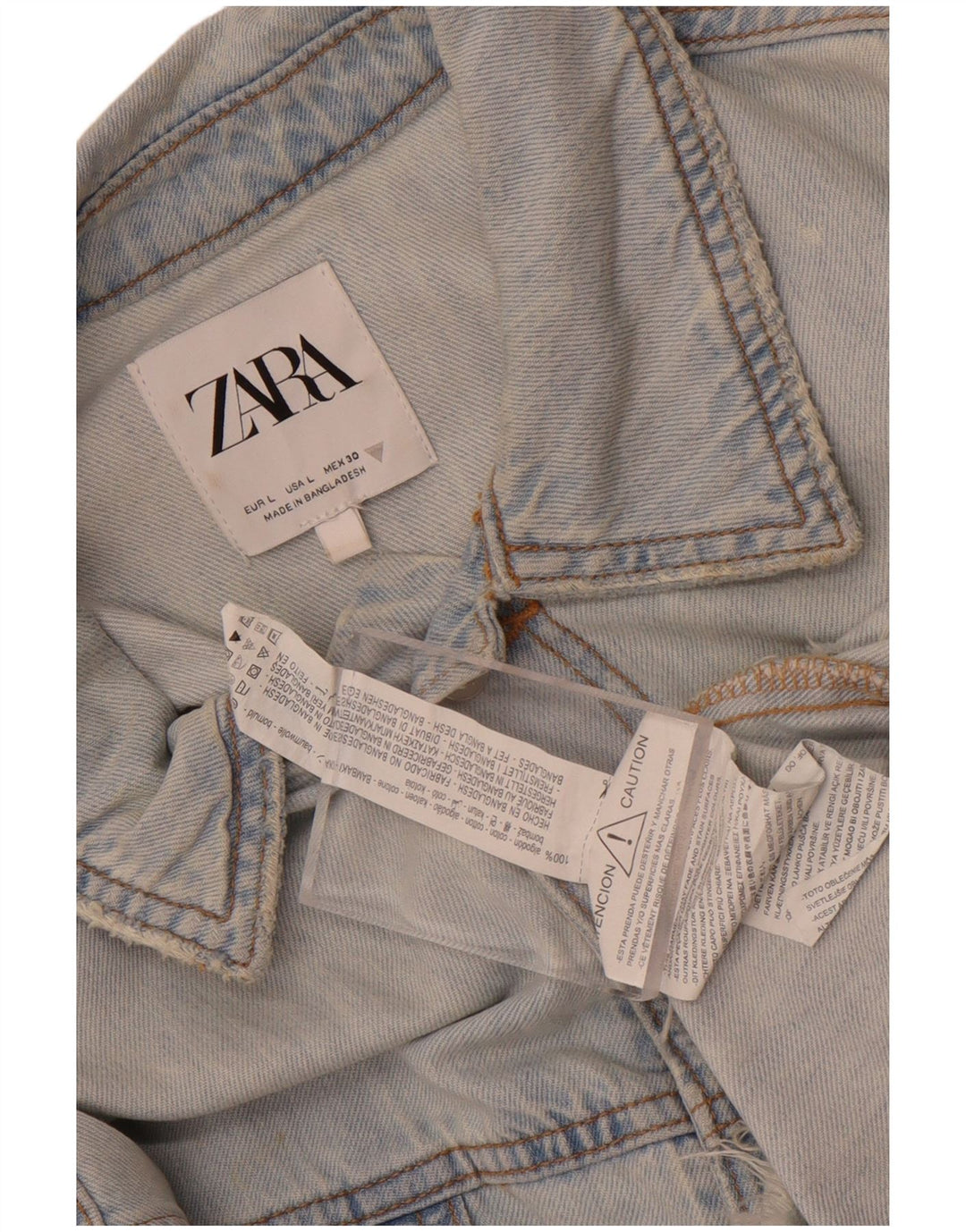 Übergroßer Jeans-Playsuit von Zara für Damen, UK 16, große blaue Baumwolle