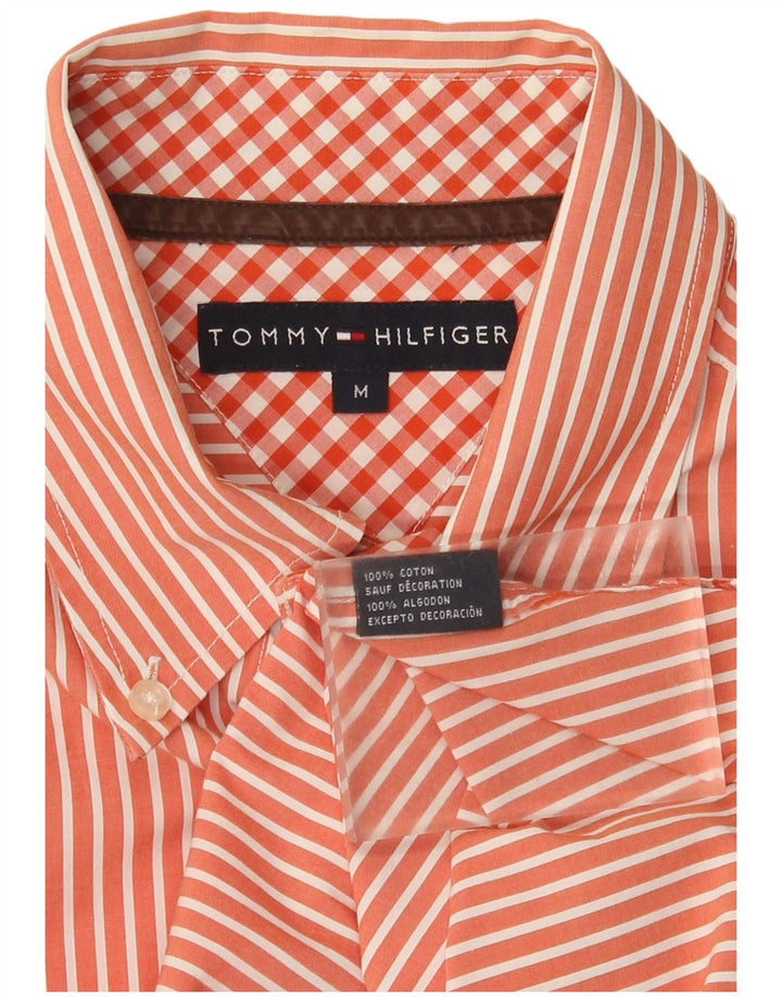 Tommy Hilfiger Herrenhemd Mittelorange Nadelstreifen-Baumwolle