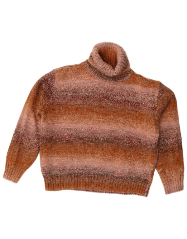 Gas Womens Crop Rollkragenpullover Pullover UK 10 Small Braun gestreift