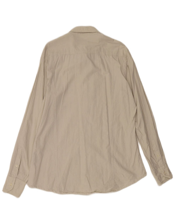 Kappa Herrenhemd 2XL Beige Nadelstreifen Baumwolle