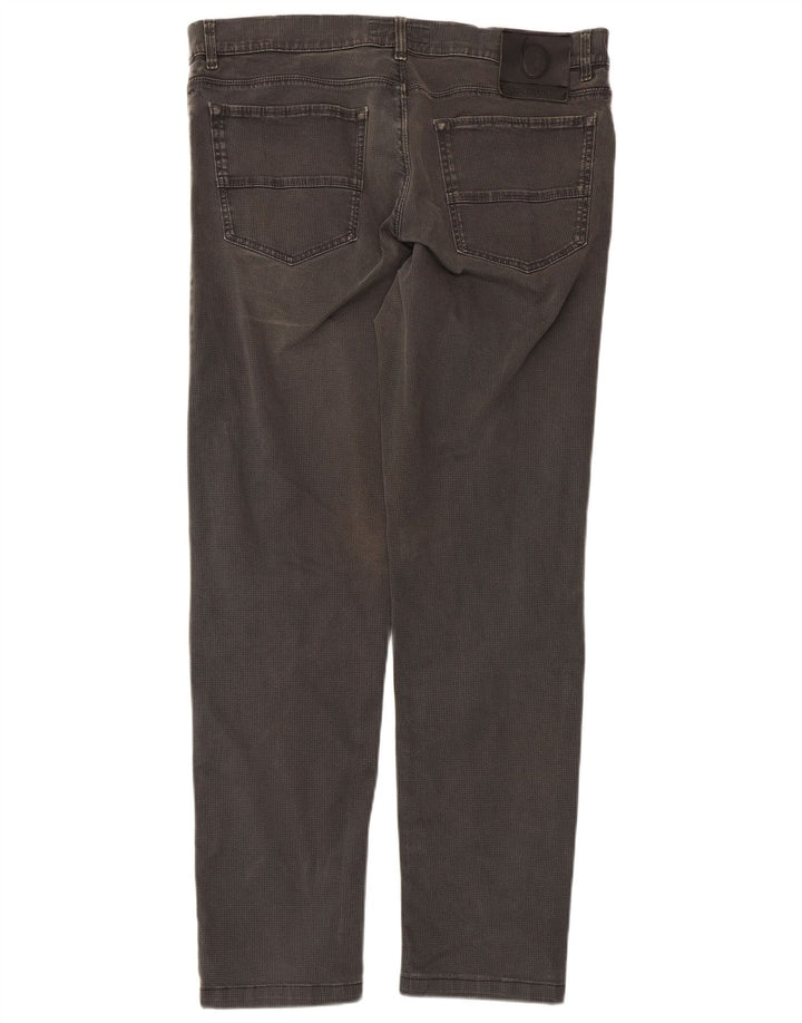 Trussardi Herren-Freizeithose, gerade, W36, L31, Grau mit Hahnentrittmuster
