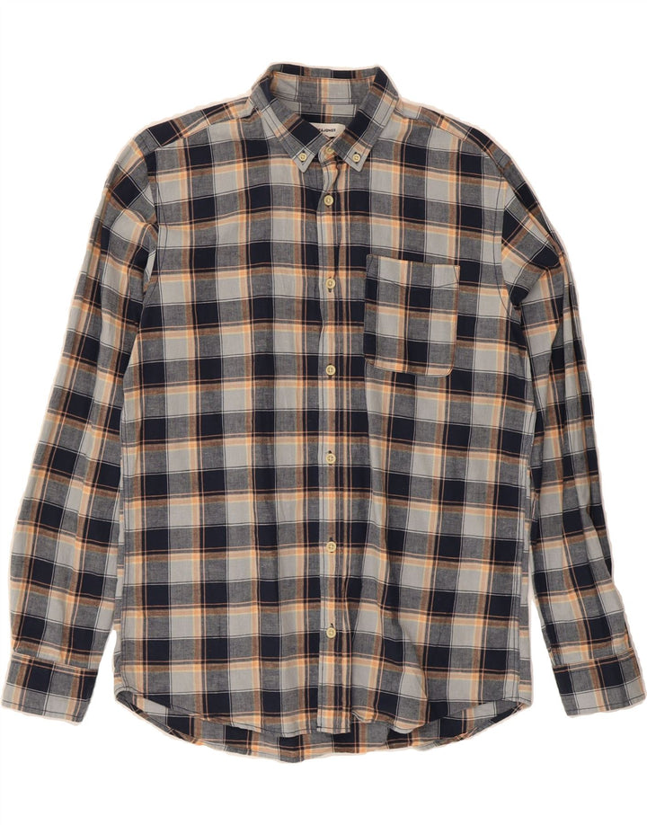 JACK & JONES Mens Shirt Medium Blue Check Cotton Classic Vintage Jack & Jones and Second-Hand Jack & Jones from Messina Hembry 