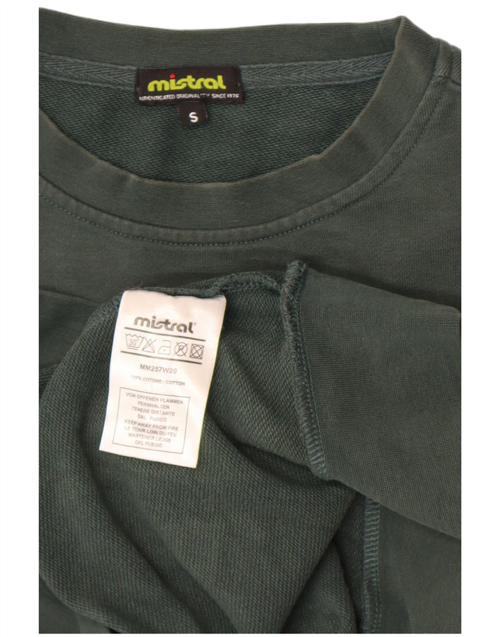 Mistral Herren-Sweatshirt mit Grafik, Größe S, grüne Baumwolle