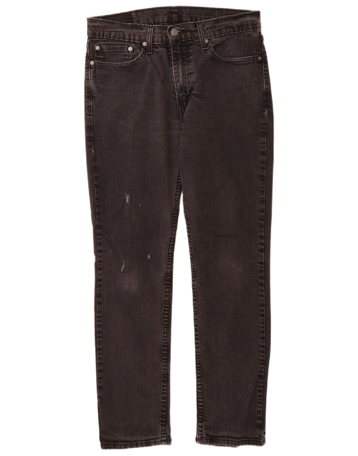 Levi's Herren 511 Distressed Slim Jeans W34 L32 Schwarze Baumwolle