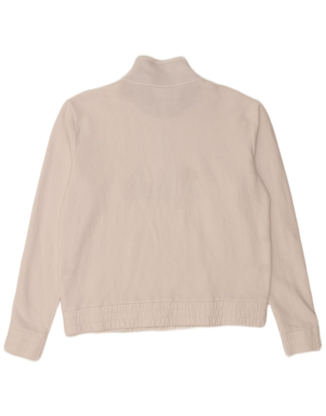 FILA Damen-Sweatshirt mit grafischem Reißverschluss am Hals, UK 16, Größe L, weiße Baumwolle