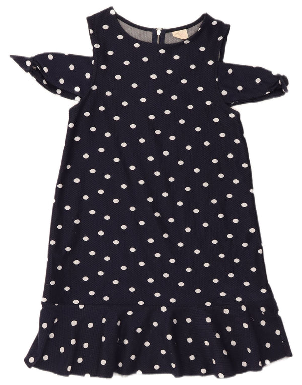 Zara schulterfreies Kleid für Mädchen, 13–14 Jahre, marineblau, gepunktet, Polyester