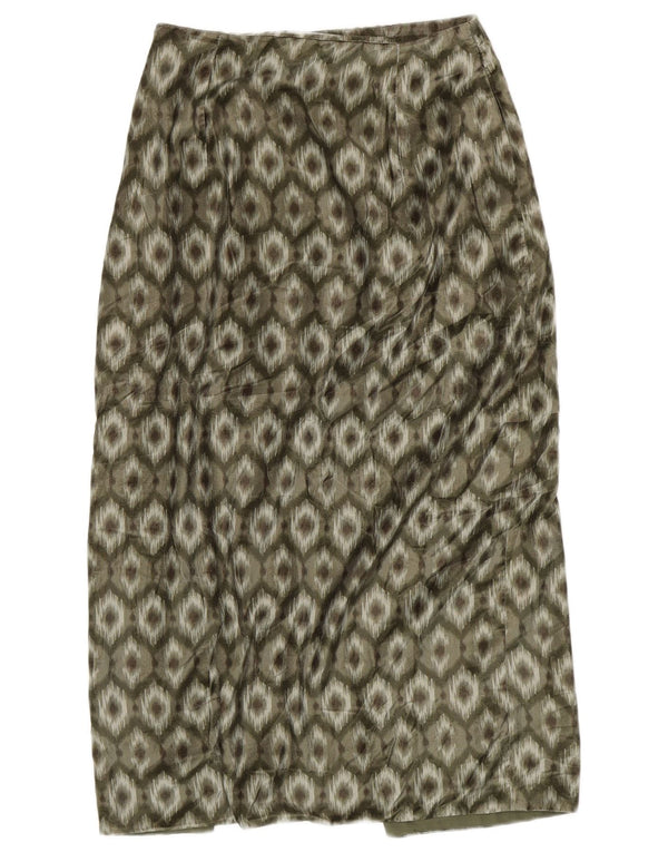 Zara Damen Midirock XS W24 Grün Geometrisch