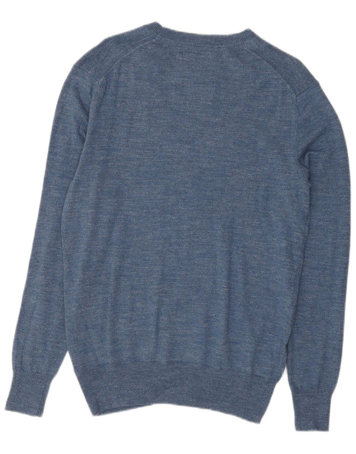 Superdry Herren-Pullover mit Rundhalsausschnitt, Größe L, aus blauer Baumwolle