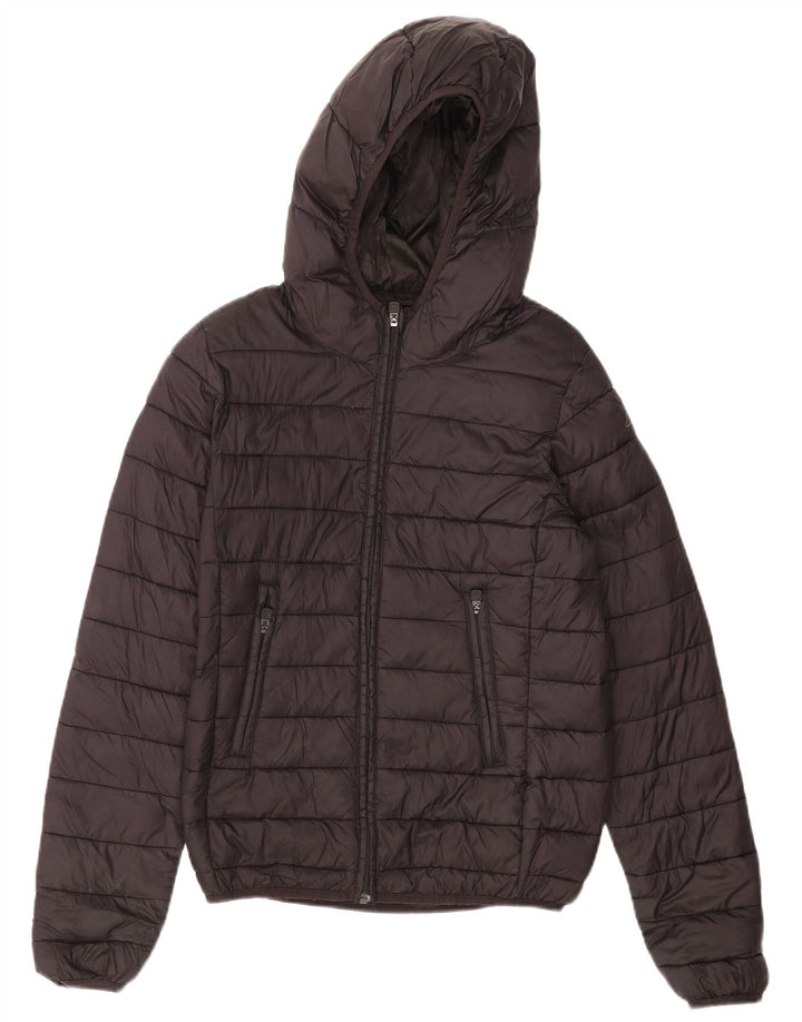 Kappa Womens Hooded Wattierte Jacke UK 6 XS Schwarz Nylon