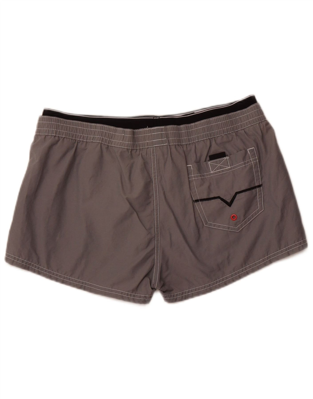 DIESEL Herren-Badeshorts mit Grafik, groß, aus grauer Baumwolle