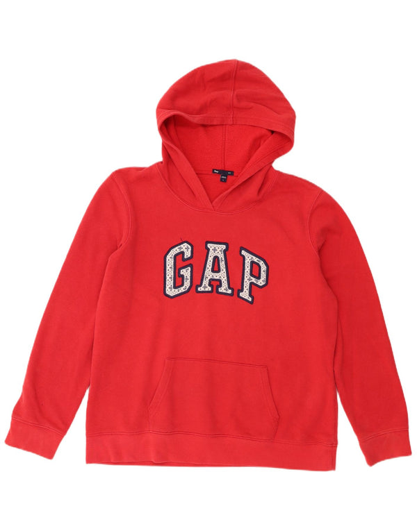 Gap Womens Graphic Hoodie Pullover UK 16 Große rote Baumwolle