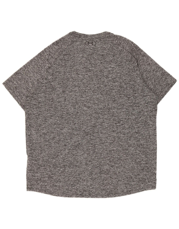 Under Armour Herren Heat Gear T-Shirt Top XL Grau meliertes Polyester