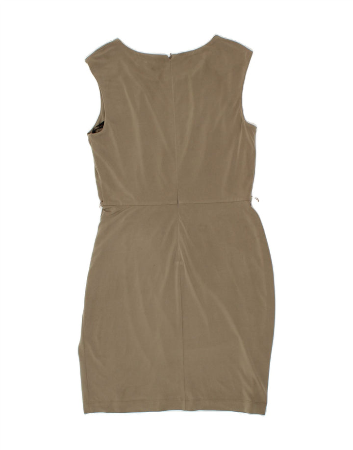 CALVIN KLEIN Womens Bodycon Dress US 10 Large Khaki Polyester Vintage Calvin Klein and Second-Hand Calvin Klein from Messina Hembry 