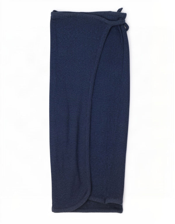 Vintage Damen Strick-Wickelrock Medium W28 Marineblau