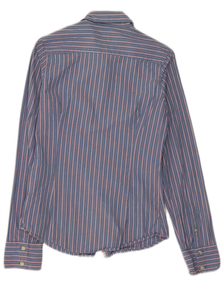Jack Wills Damenhemd UK 8 Small Blau gestreift aus Baumwolle