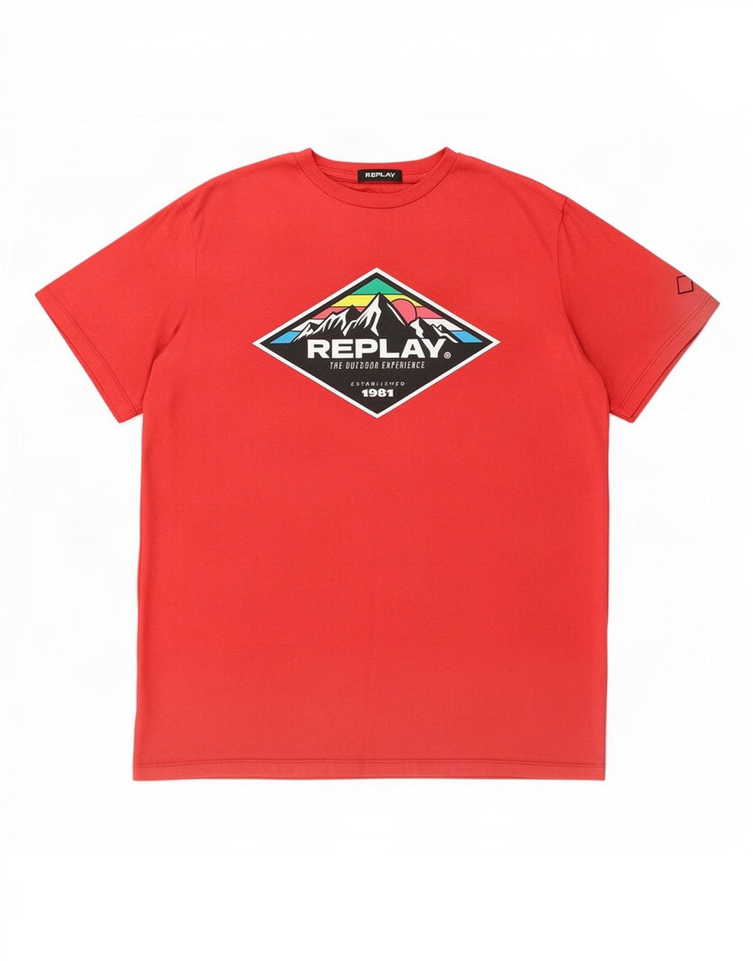Replay Herren Grafik T-Shirt Top 2XL Rot Baumwolle