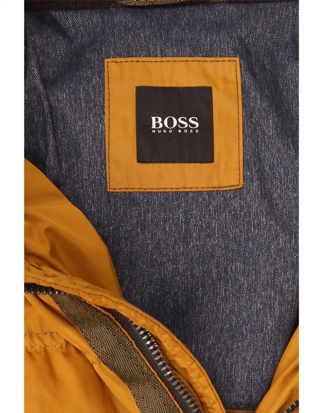 Hugo Boss Herren-Jacke mit Kapuze, gepolstert, Größe 40, Gelb
