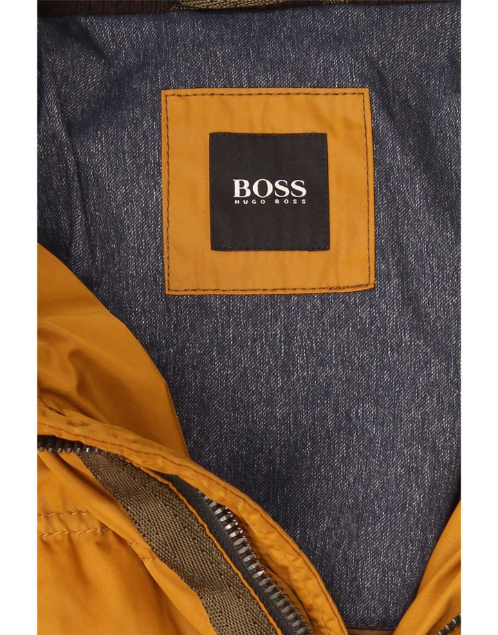 Hugo Boss Herren-Jacke mit Kapuze, gepolstert, Größe 40, Gelb