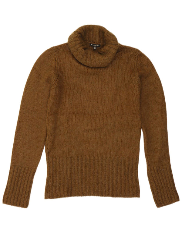 Massimo Dutti Rollkragenpullover für Damen, UK 12, Medium Khaki, Acryl
