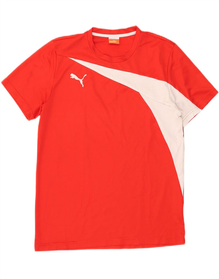 Puma Herren T-Shirt Top Mittelrotes Colourblock-Polyester