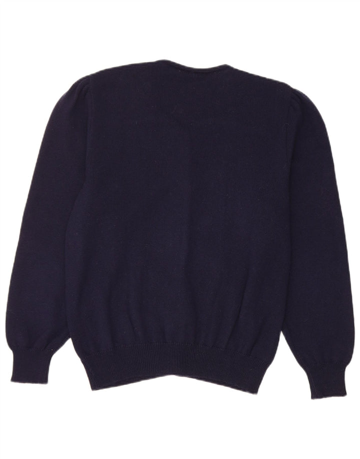Vintage Damen Cardigan Pullover UK 14 Medium Marineblau