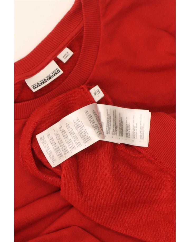 Napapijri Jungen-Sweatshirt-Pullover, 15–16 Jahre, rote Baumwolle