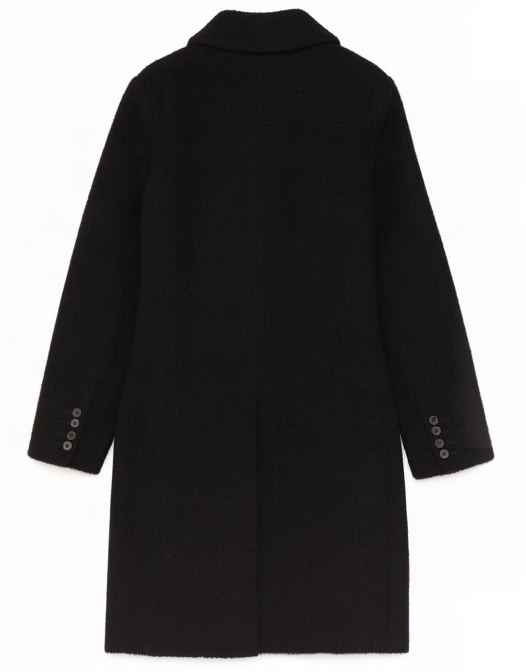 Benetton Damen Mantel IT 44 Mittelschwarze Wolle