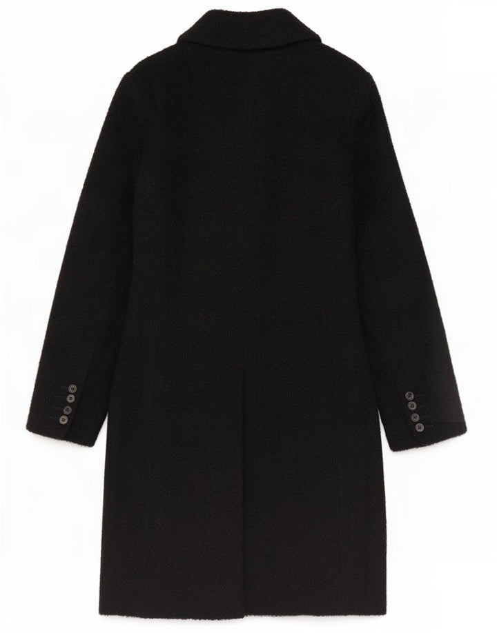 Benetton Damen Mantel IT 44 Mittelschwarze Wolle