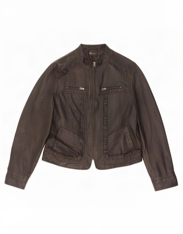 BVS Damen Leder Bikerjacke EU 48 2XL Schwarz